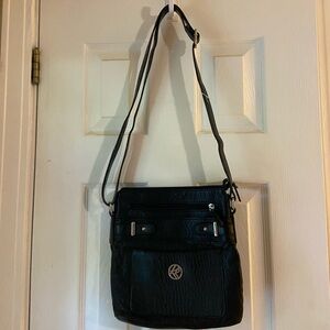 Kim Rogers Black Crossbody Bag with Silver Accents